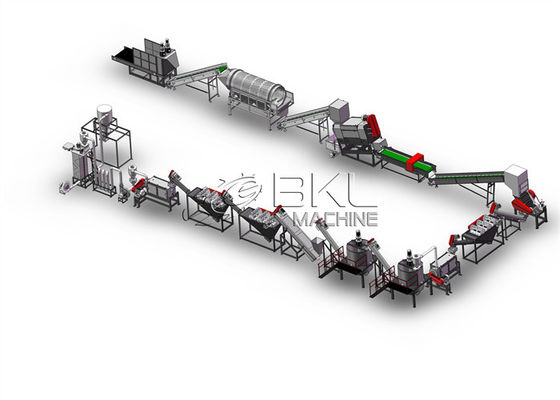 Crushing 250kw PET Recycling Line Bottle Flakes Sorting